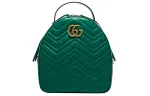 GUCCI Marmont Cow Leather Backpack Women's Green