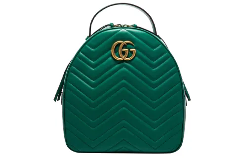 GUCCI Marmont Cow Leather Backpack Women's Green