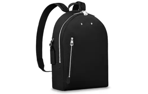 LOUIS VUITTON ARMAND Black Warrior Cow Leather Backpack Men's Black