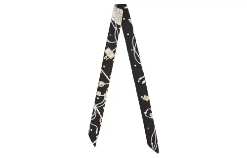 HERMES Scarves Women's Black/Beige Rose/Multicolor