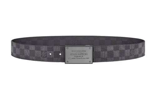 LOUIS VUITTON Belt Neo Inventeur Reversible Damier Graphite Ruthenium Buckle 40mm
