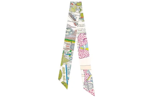 HERMES Twilly Silk Scarf Unisex Multicolor
