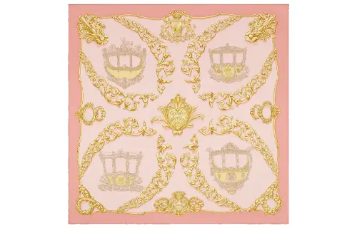 HERMES Scarves Women's Gold/Pink