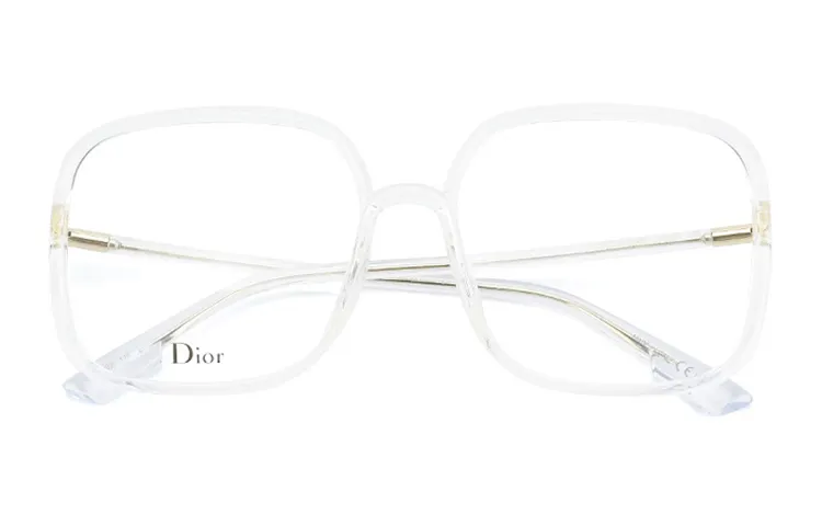 DIOR Plate And Metal Square Eyeglass Frames Women's