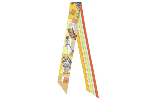 HERMES Silk Scarves Unisex Yellow