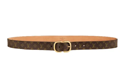 LOUIS VUITTON MINI MONOGRAM Cow Leather Belts Women's Brown Width 2.5cm