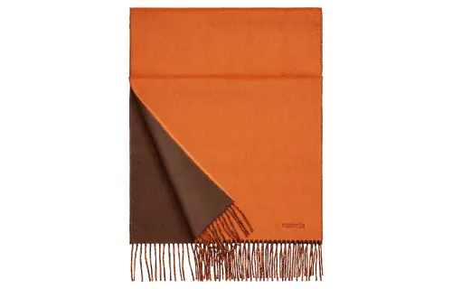 HERMES Double sided Cashmere Knit Scarves Unisex