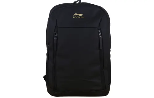 Li Ning Sports Life Collection Zip Closure Polyester Backpack Unisex Black
