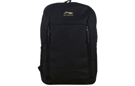 Li Ning Sports Life Collection Zip Closure Polyester Backpack Unisex Black