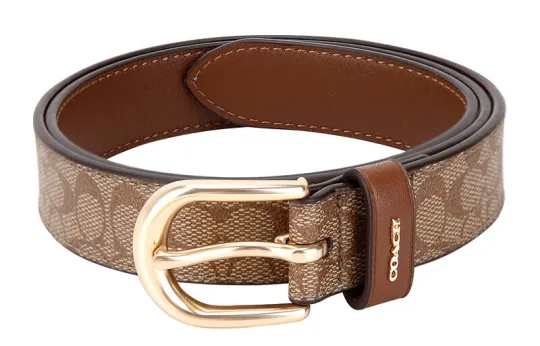 COACH Women's Business Embossed Decorative Pin Buckle Belt