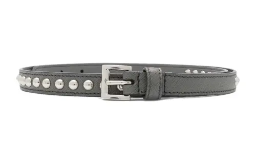 PRADA Leather Belts Women's Black Width 1.5cm
