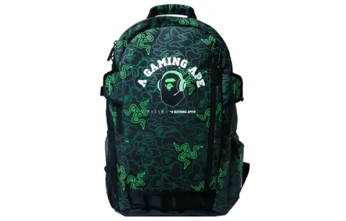 A BATHING APE RAZER Collaboration Polyester Backpack Regular Unisex Green