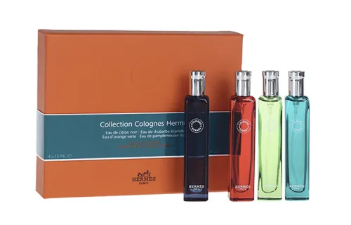 HERMES Eau de cologne, perfume sample, set, fresh gift box, 4 piece set, 15 ml