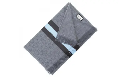 GUCCI Knit Scarves Unisex Gray