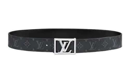 LOUIS VUITTON Canvas, Cow Leather Belts Unisex Blue/Black Width 4cm