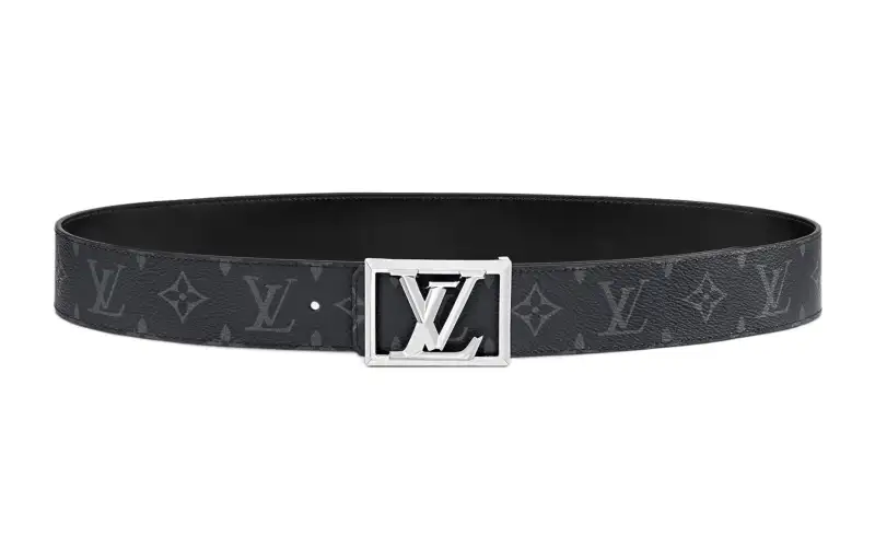 LOUIS VUITTON Canvas, Cow Leather Belts Unisex Blue/Black Width 4cm
