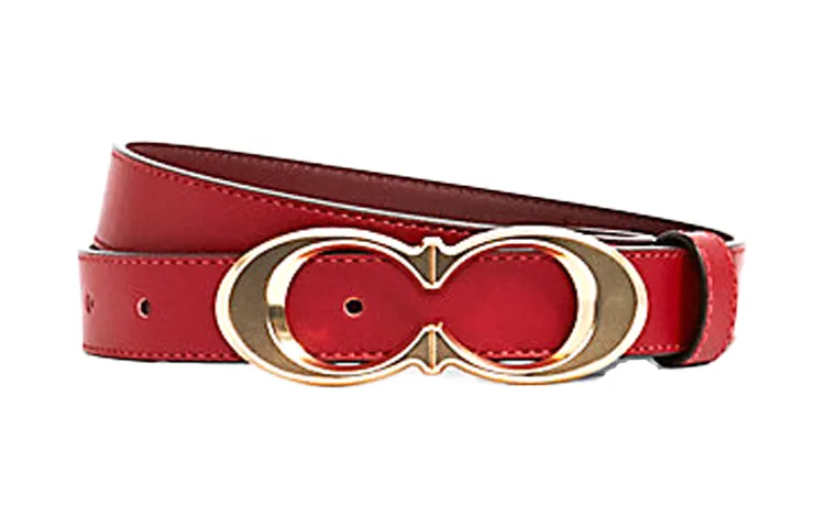 COACH Cow Leather Belts Women's Width 2.5cm