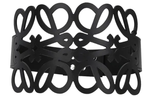 LOEWE Skeleton Calfskin Leather Belts Women's Black