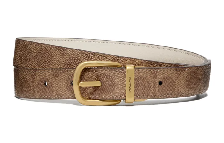 Coach patterned reversible belt