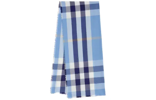 Burberry Knit Scarves Unisex British Blue Bell Grass