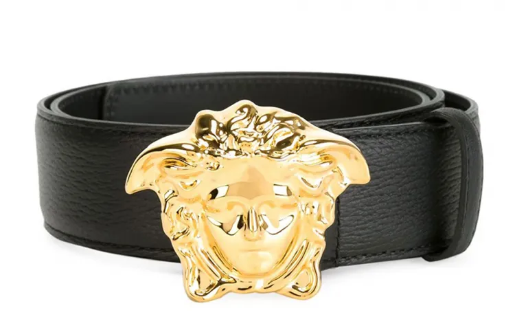VERSACE Medusa Leather Belts Men's Width 4cm