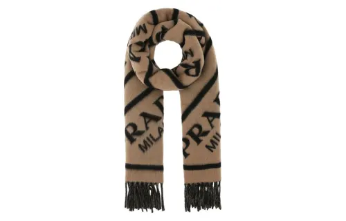 PRADA Knit Scarves Unisex Brown