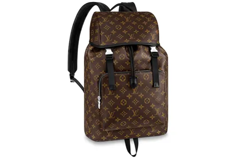 LOUIS VUITTON Zack Macassar Monogram Canvas With Leather Backpack Men's Brown