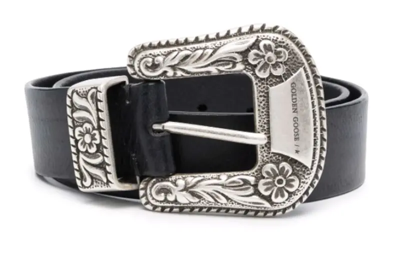 Golden Goose Deluxe Brand Logo Plaque Buckle Belt
