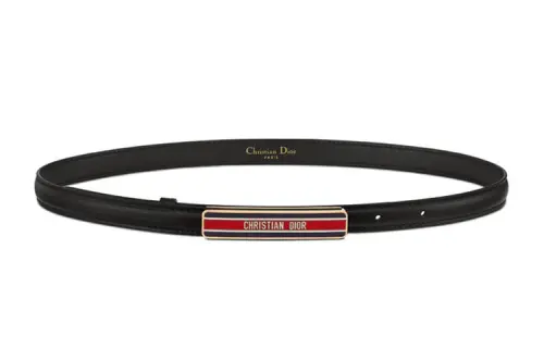 DIOR Cow Leather Belts Women's Black Width 1.5cm
