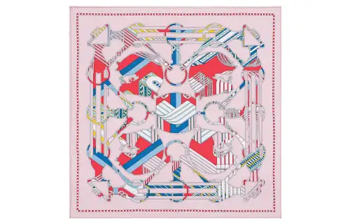 HERMES Curved Saddle Strap And Tatars Square Scarf Women's