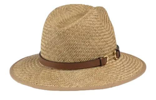 GUCCI Horsebit Leather Hats Unisex Brown