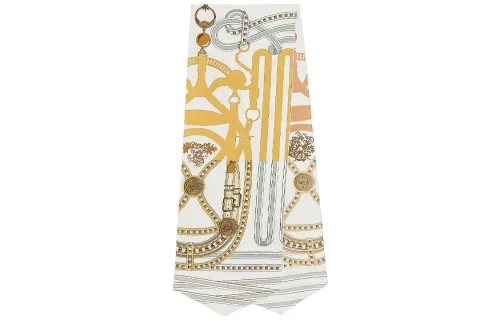 HERMES Scarves Women's Gray White