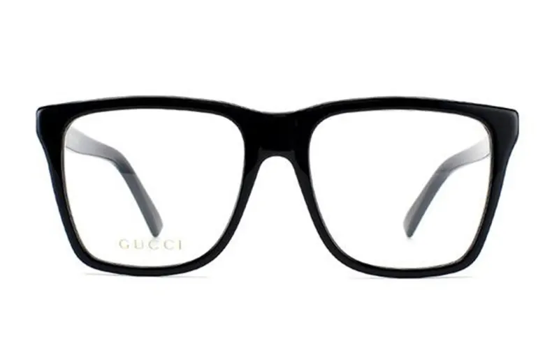 GUCCI Square Eyeglass Frames Unisex Black