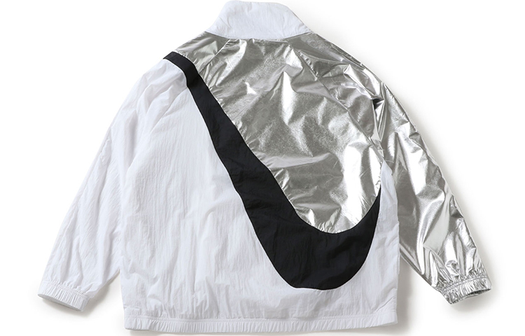 Женская куртка Nike Womens Swoosh Jacket Woven Cb Gel (бело-разноцветная) — фото 2