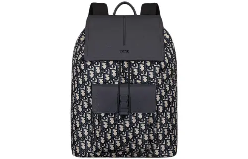 DIOR Cow Leather Backpack Men's Marine Blue