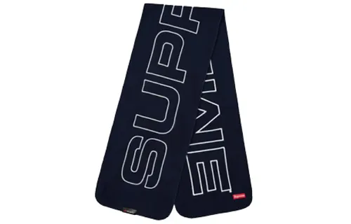 Supreme Wool Knit Scarves Unisex Marine Blue