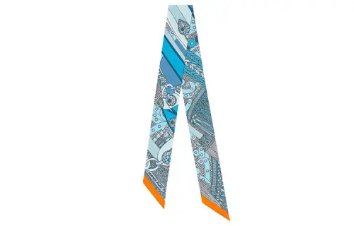 HERMES Scarves Women's Blue/Gray/Blue/Orange