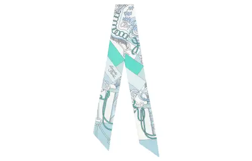 HERMES Silk Scarves Women's Blue