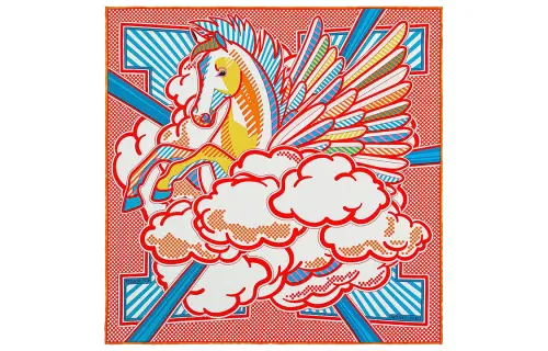 HERMES Silk Scarves Unisex Orange
