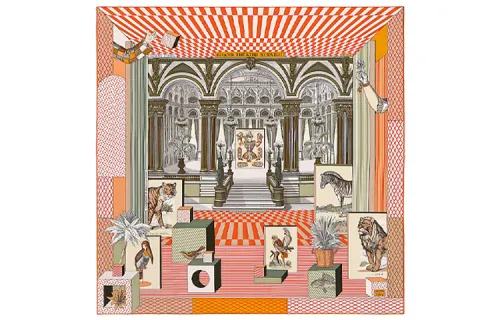 HERMES Scarves Women's Orange Khaki