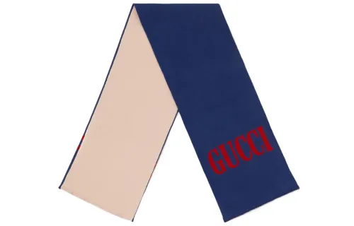 GUCCI Knit Scarves Unisex Blue