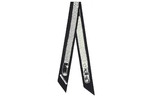 HERMES Scarves Unisex Black White