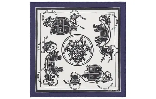 HERMES Silk Scarves Women's Black