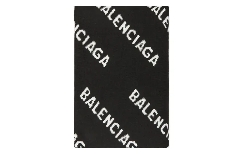 intarsia logo oversize scarf