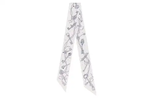 HERMES Silk Scarves Women's White
