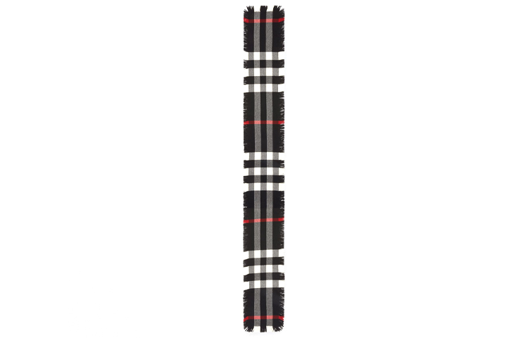 Шарф Burberry Check (черно-белый) — фото 2