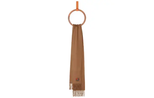 LOEWE Anagram Knit Scarves Unisex Camel
