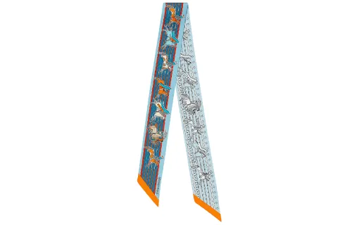 HERMES Twilly Scarves Women's Blue