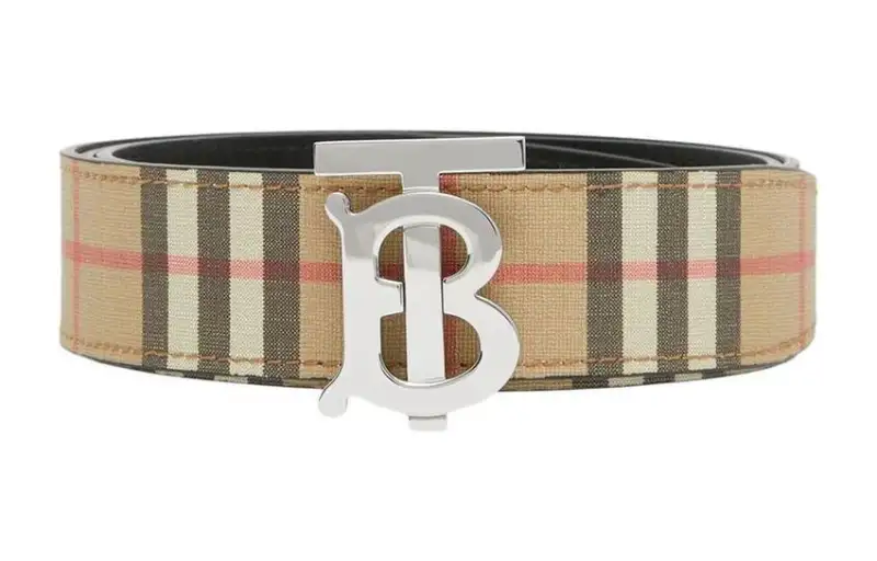 Burberry Leather Belts Men's Brown/Black Width 3.5cm
