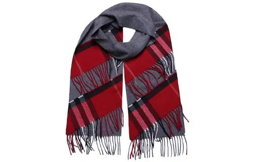 Burberry Knit Scarves Men's Red Gray Multicolor